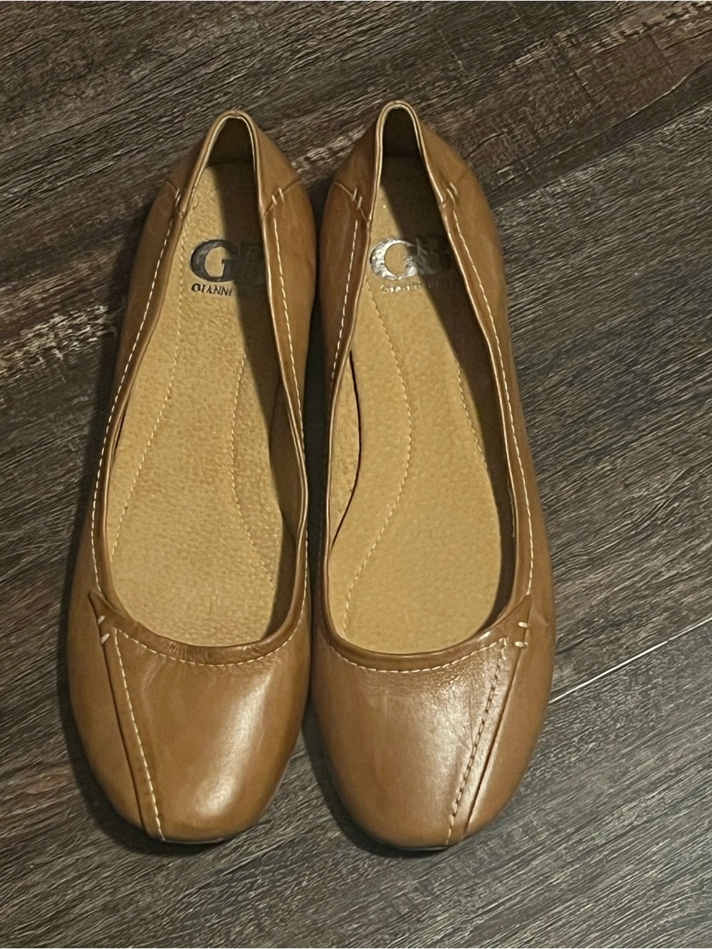 Gianni Bini Tan Leather Ballet Flats